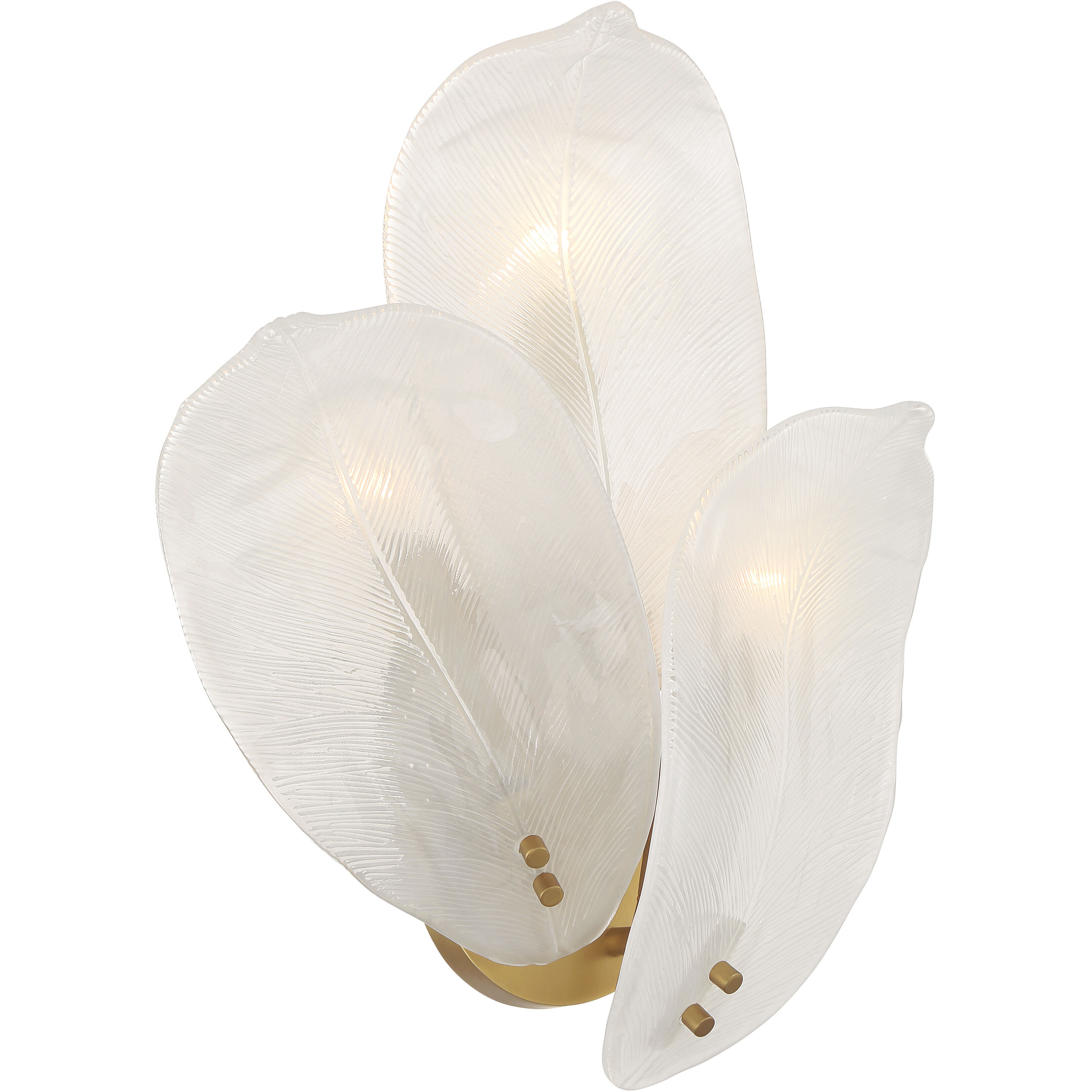 Orchid Wall Sconce Wall Light in White Handmade Glass