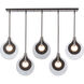 Art & Alchemy Veneto 5 Light 53.4 inch Oil Rubbed Bronze Linear Pendant Ceiling Light