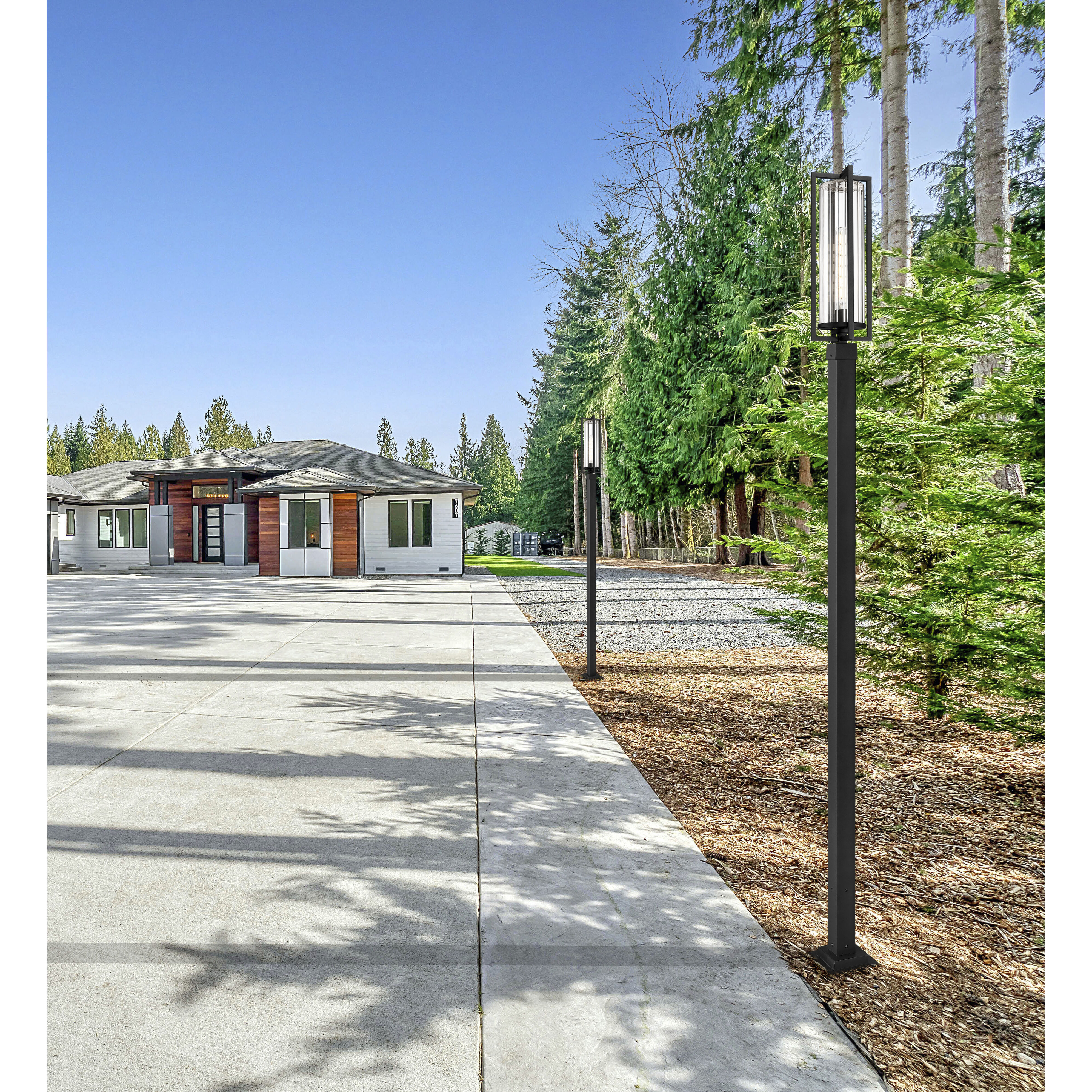 Aura 1 Light 118.5 inch Black Outdoor Post Mounted Fixture in G9