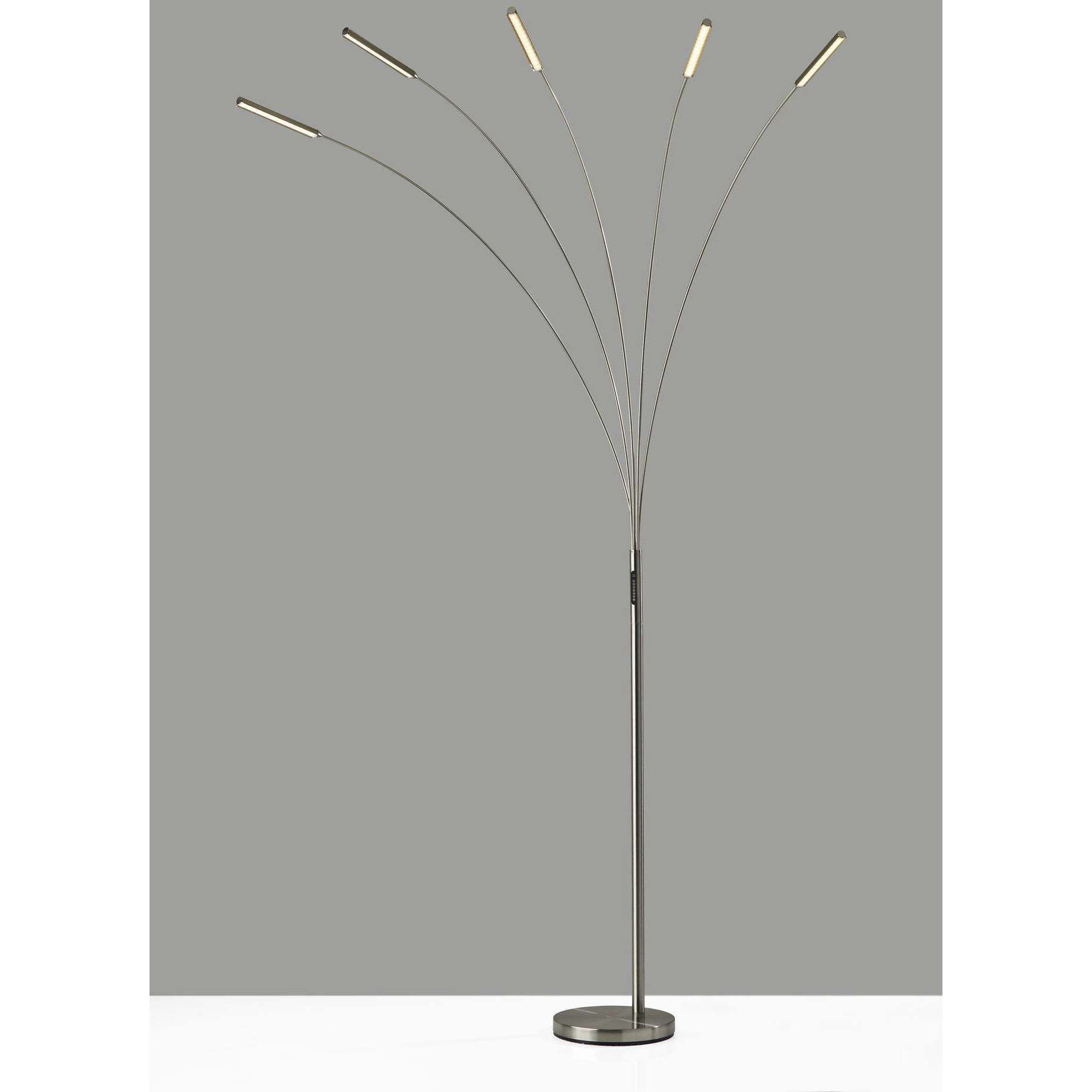 Zodiac 93 inch 7.00 watt Brushed Steel LED Arc Floor Lamp Portable Light