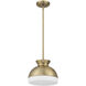 Gidget 1 Light 10.25 inch Vibrant Gold Mini Pendant Ceiling Light