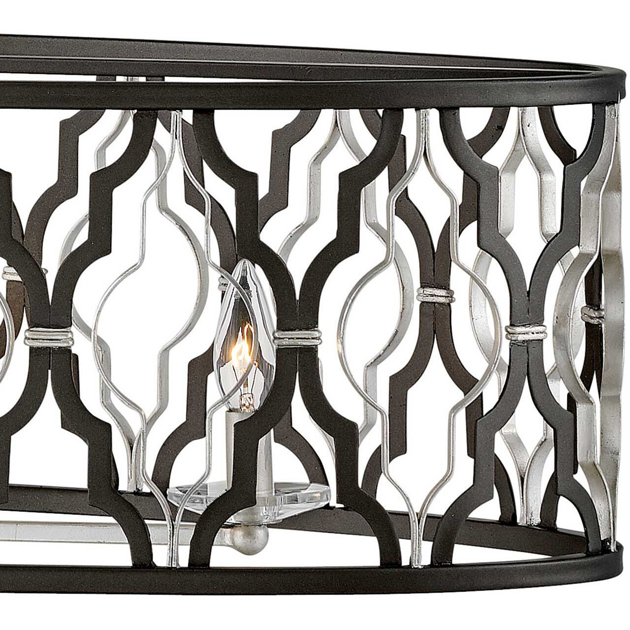 Portico 6 Light 42 inch Glacial with Metallic Matte Bronze Indoor Linear Chandelier Ceiling Light, Oval