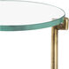 Bump Out 22.5 X 9.75 inch Aged Brass with Clear Accent Table