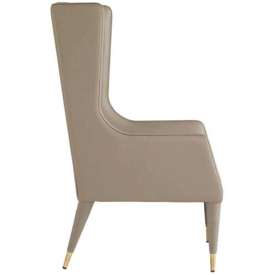 Hawthorne Dove Leather and Antique Brass Host Chair