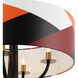 Patchwork 4 Light 24 inch Black with Satin Brass with Patchwork Pendant Ceiling Light in Black/Satin Brass/Patchwork