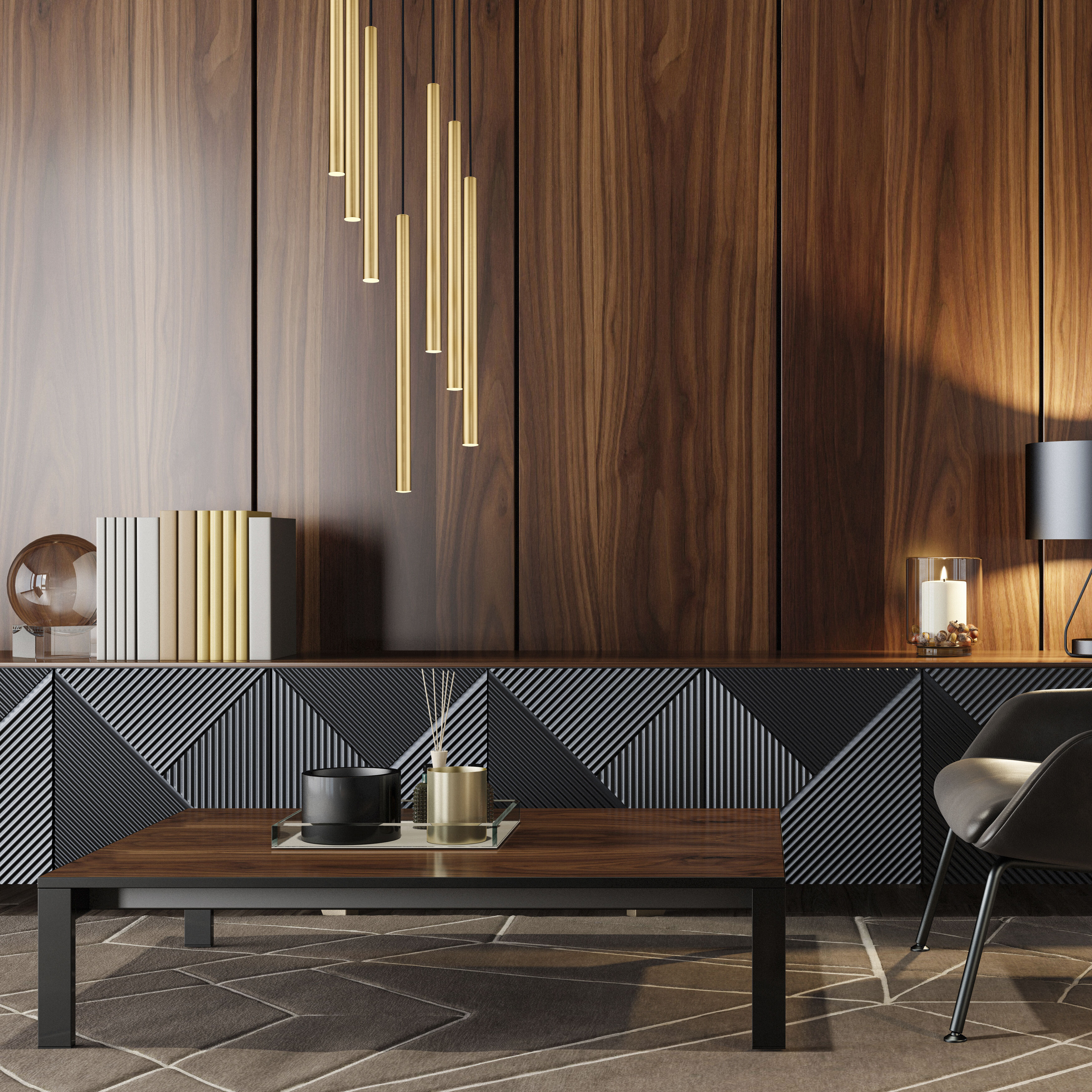 Forest LED 18 inch Modern Gold Chandelier Ceiling Light