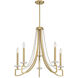 Helen 5 Light 27 inch Warm Brass Chandelier Ceiling Light