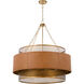 Newcomb 6 Light 31.75 inch Aged Brass and Brown Chandelier Ceiling Light