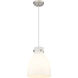 Downtown Urban Newton Bell 1 Light 10 inch Satin Nickel Pendant Ceiling Light in Matte White