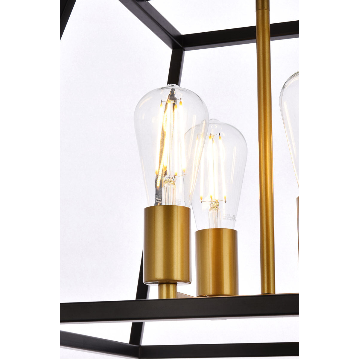 Declan 4 Light 16 inch Black and Brass Pendant Ceiling Light