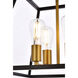 Declan 4 Light 16 inch Black and Brass Pendant Ceiling Light
