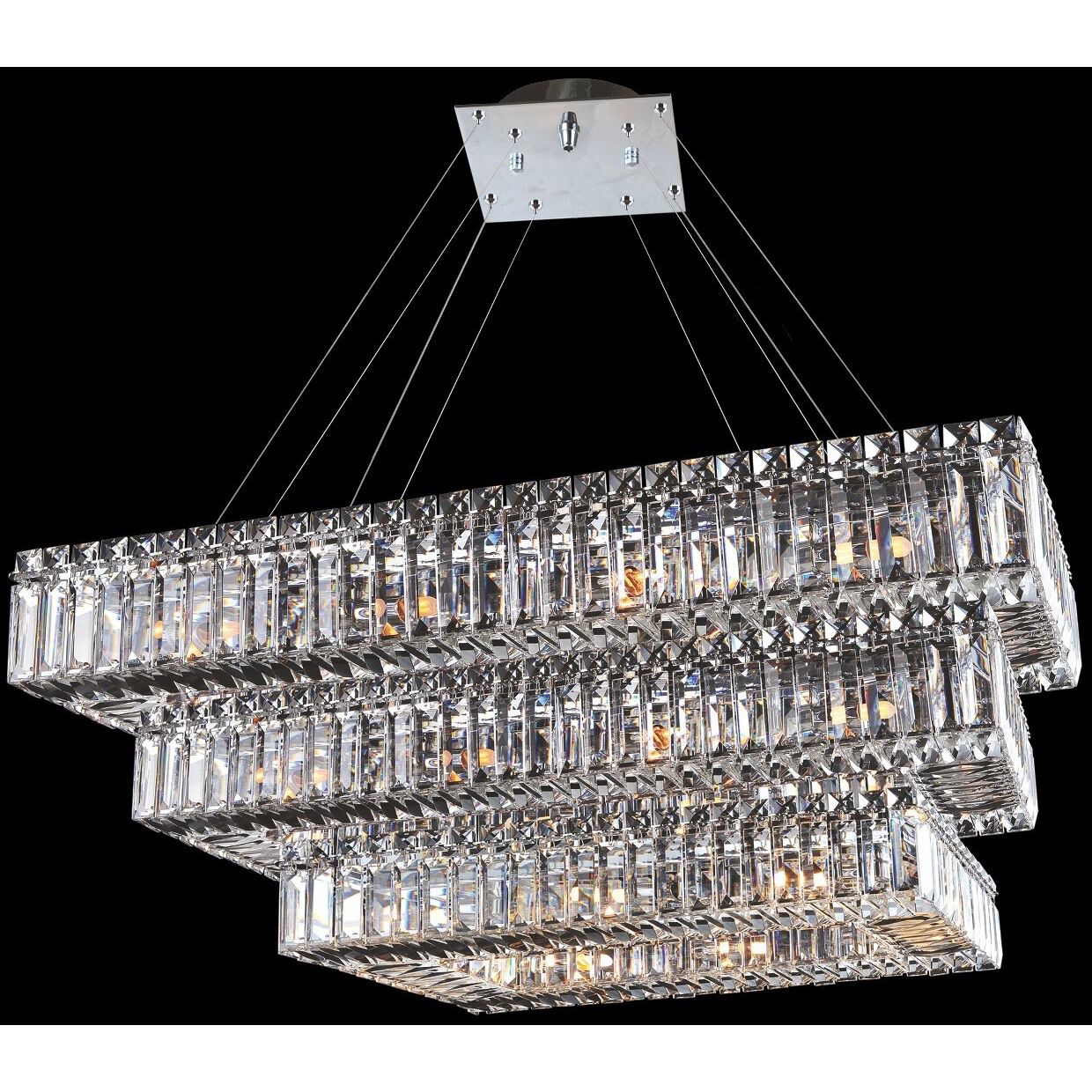 Baguette 34 Light 27 inch Chrome Pendant Ceiling Light