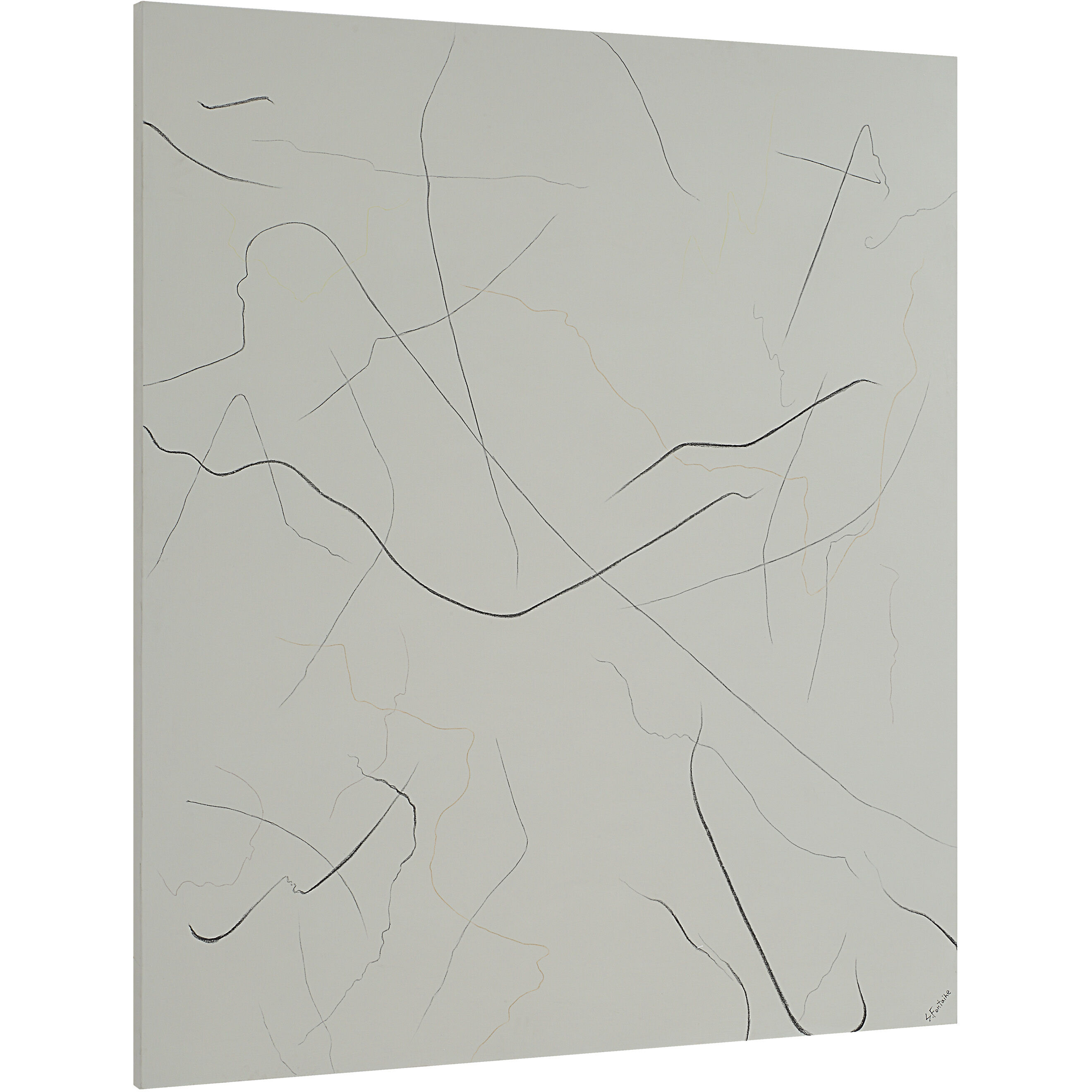 Bruges Beige and Black Canvas Art