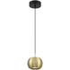 Halo LED 6 inch Coal And Brushed Gold Mini Pendant Ceiling Light