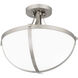 Antebellum 2 Light 14.75 inch Brushed Nickel Semi-Flush Mount Ceiling Light