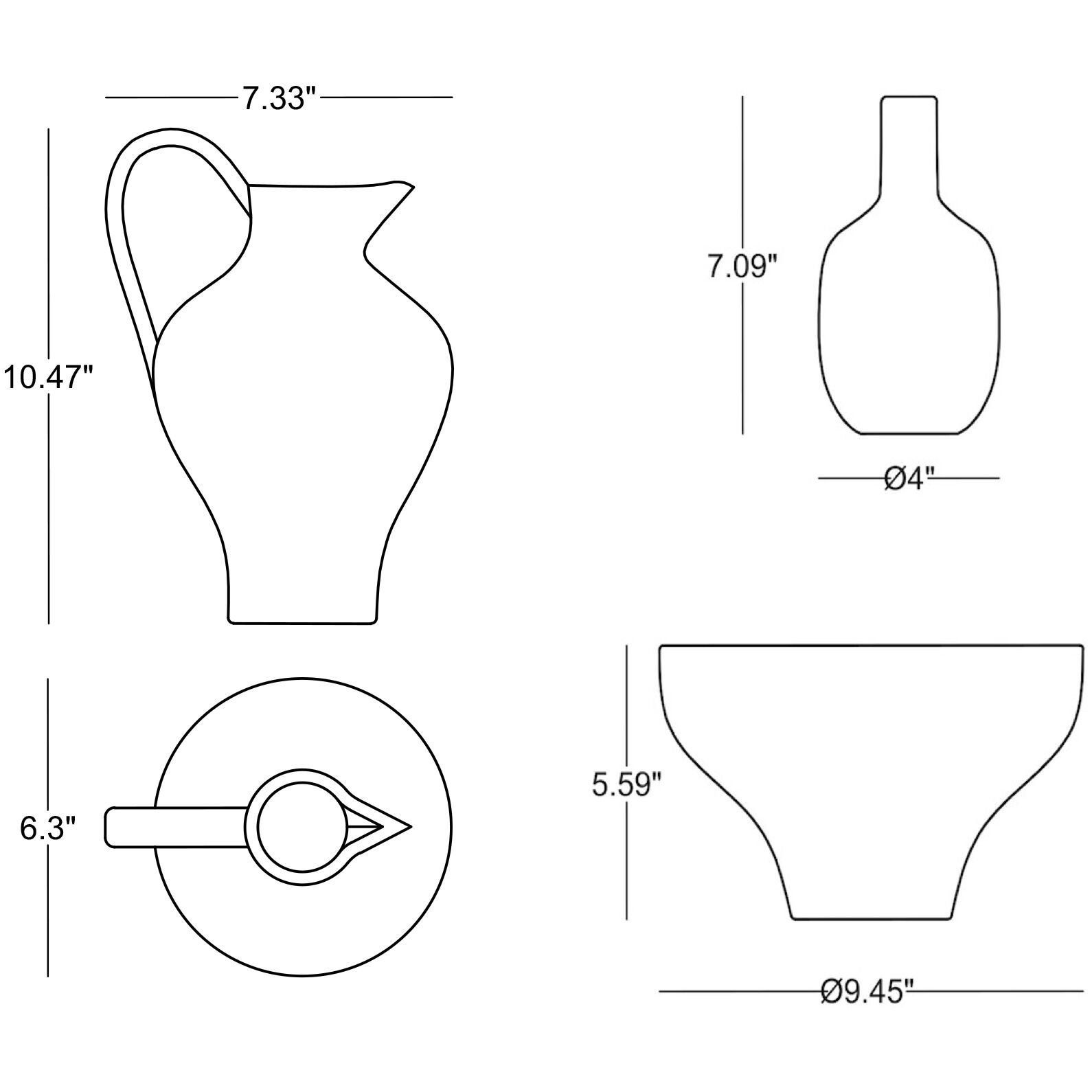 Edgar 11.5 inch Vase Set