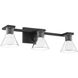 Gilford 3 Light 24 inch Matte Black Vanity Light Wall Light
