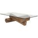 Calatrava 68 X 36 inch Dark Walnut and Glass Coffee Table