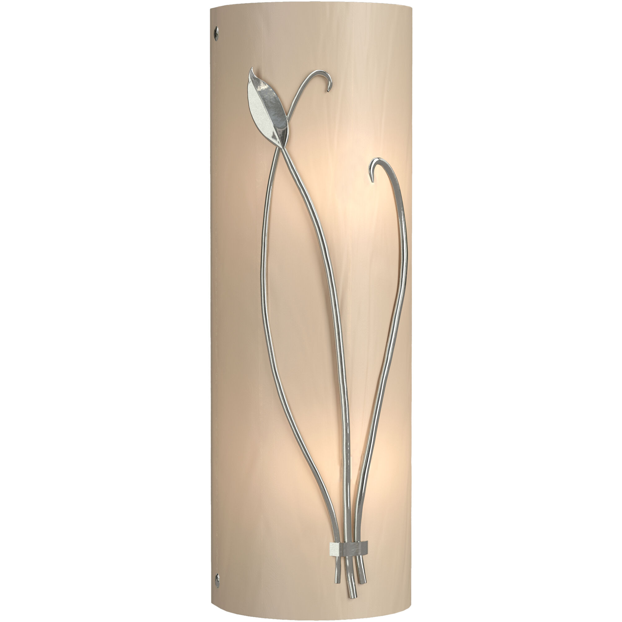 Hubbardton Forge Forged Leaf and Stem 2 Light 5.5 inch Sterling Sconce Wall Light in White Art 205770-1110 - Open Box