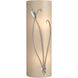 Hubbardton Forge Forged Leaf and Stem 2 Light 5.5 inch Sterling Sconce Wall Light in White Art 205770-1110 - Open Box