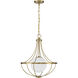 Contemporary 1 Light 18 inch Natural Brass Pendant Ceiling Light