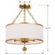 Broche 3 Light 14 inch Antique Gold Semi Flush Ceiling Light