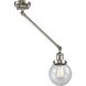 Beacon 21 inch 60.00 watt Satin Nickel Swing Arm Wall Light, Franklin Restoration