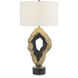Leah Hammered Gold and Black Table Lamp Portable Light