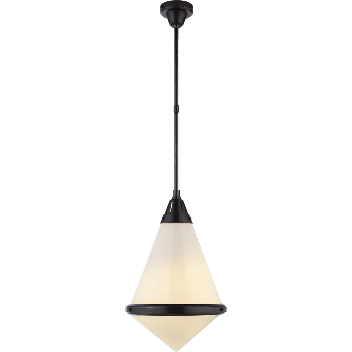 Visual Comfort Thomas O'Brien Gale 1 Light 16 inch Bronze Pendant Ceiling Light in White Glass TOB5156BZ-WG - Open Box