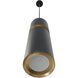 Cicada LED 3 inch Knurled Dark Grey with Brass Pendant Ceiling Light