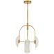 Roll 4 Light 20 inch Antique Brass and Ivory Chandelier Ceiling Light