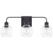 Tanner 3 Light 25 inch Matte Black Vanity Light Wall Light