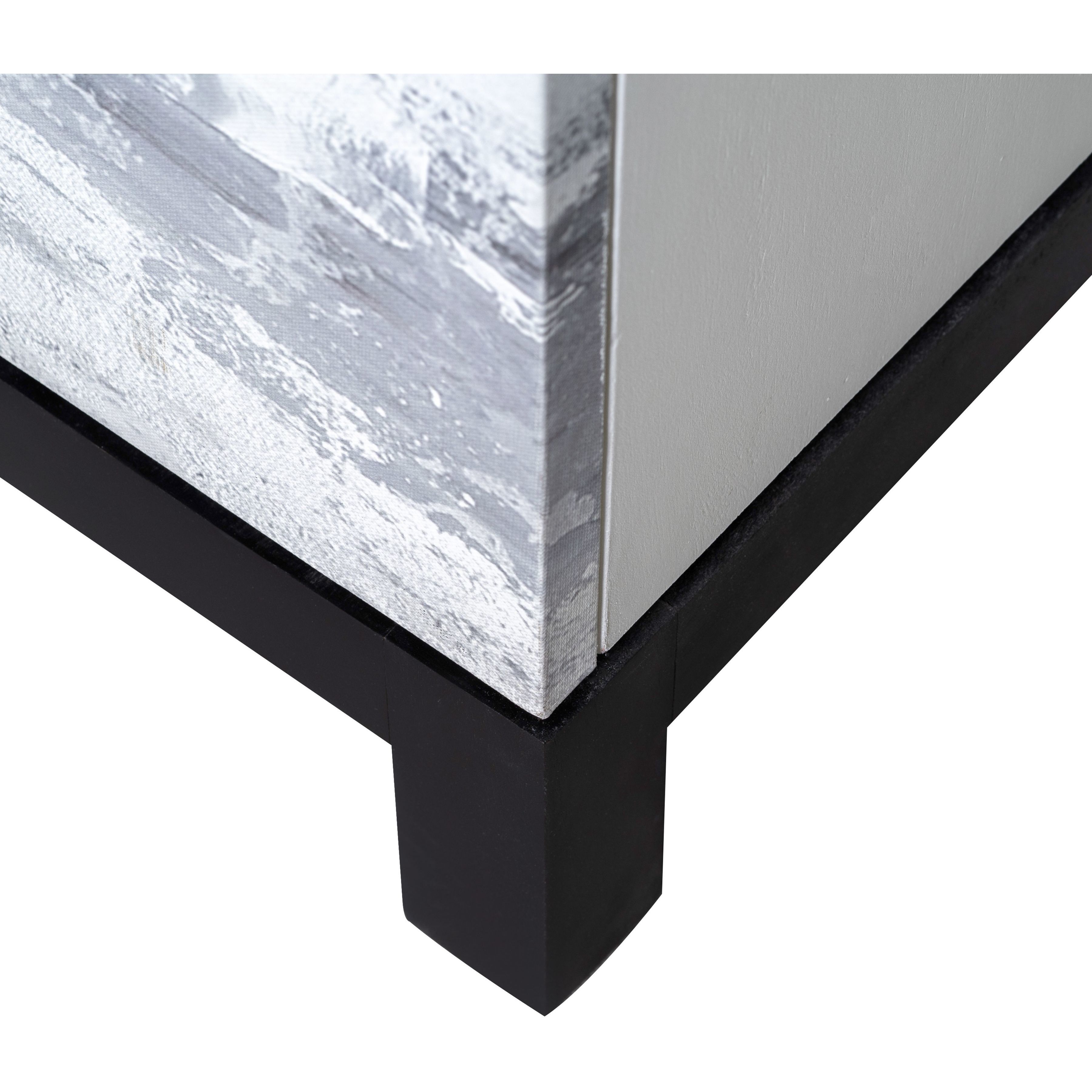 Torres White with Gray and Ebony Credenza