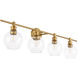 Syracuse 4 Light 38 inch Brass Wall sconce Wall Light