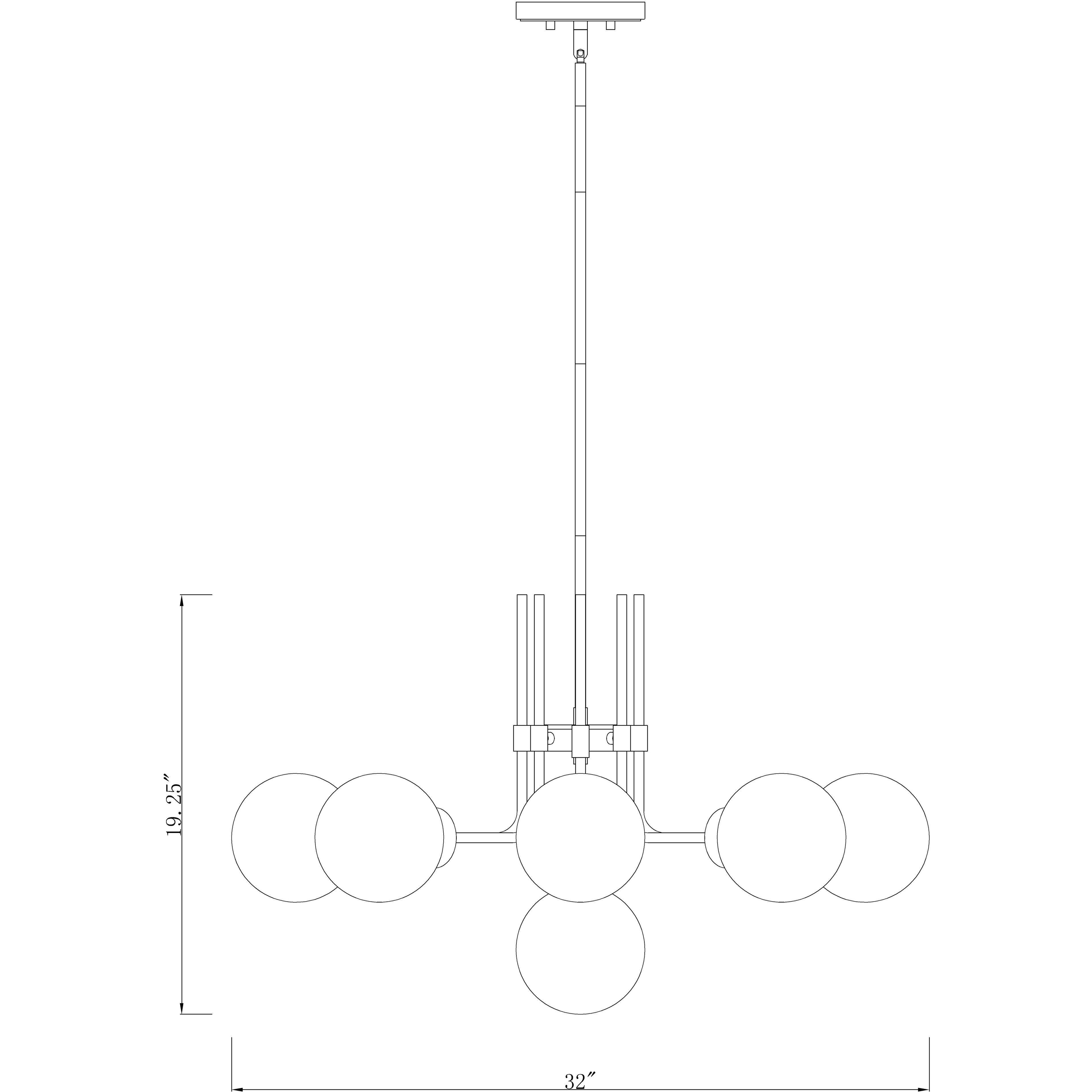 Parsons 9 Light 32 inch Matte Black and Olde Brass Chandelier Ceiling Light