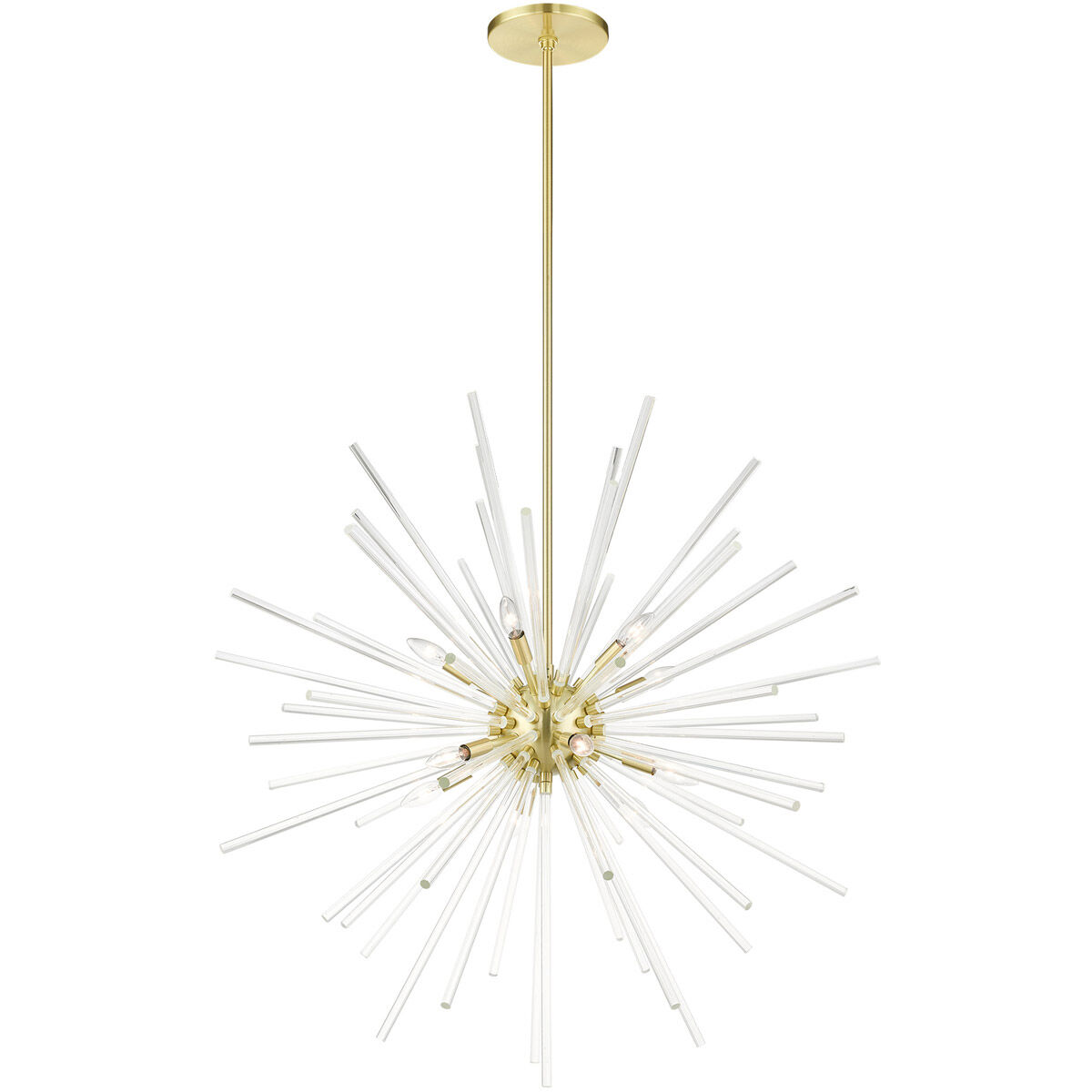 Utopia 12 Light 42 inch Satin Brass Foyer Pendant Chandelier Ceiling Light