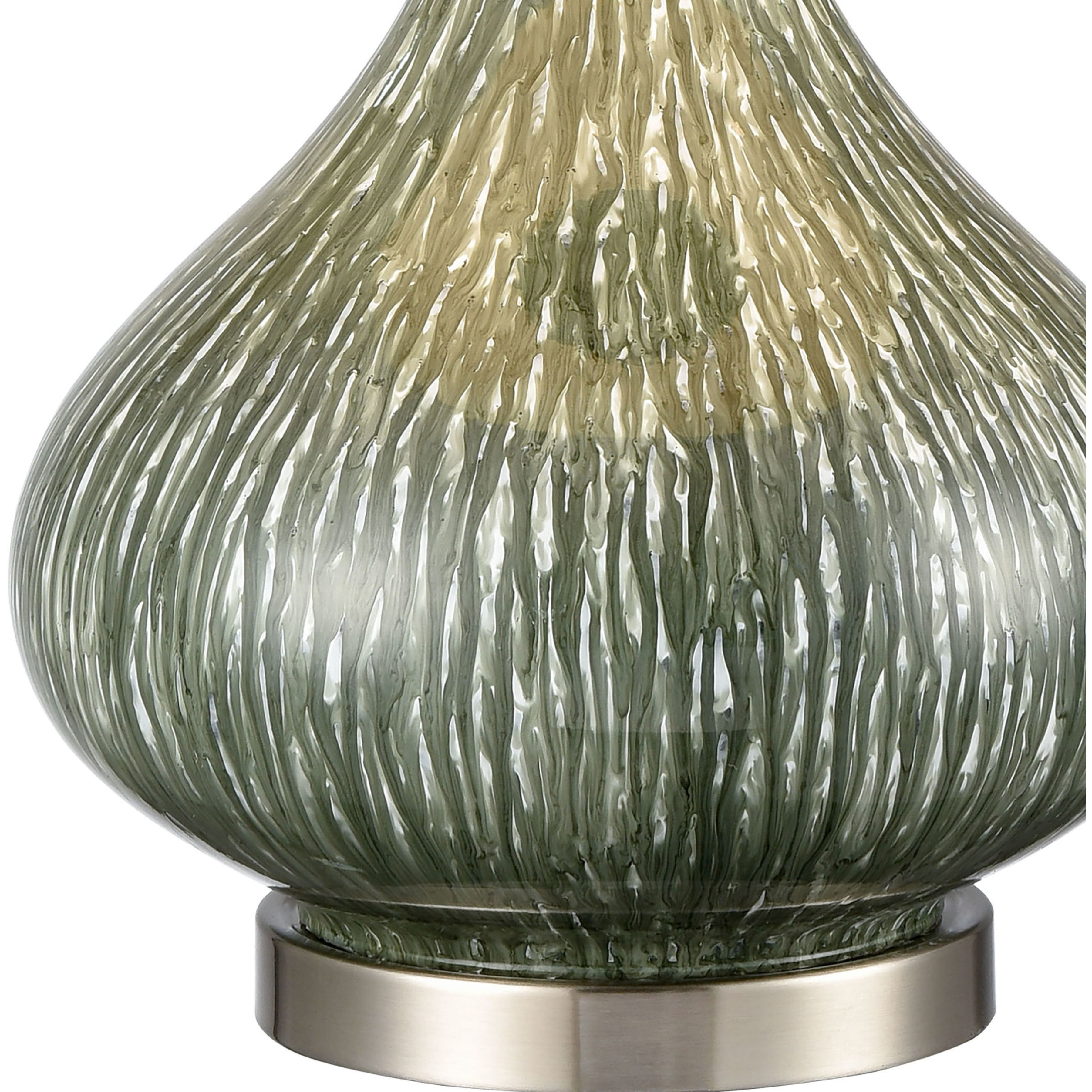 Northcott 28 inch 150 watt Green with Brushed Steel Table Lamp Portable Light