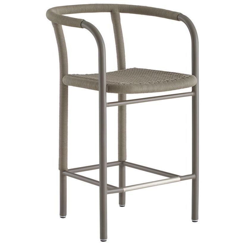 Feller 37 inch Fossil and Gray with Brushed Steel Outdoor Counter Stool