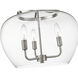 Joliet 3 Light 15.75 inch Brushed Nickel Semi Flush Mount Ceiling Light
