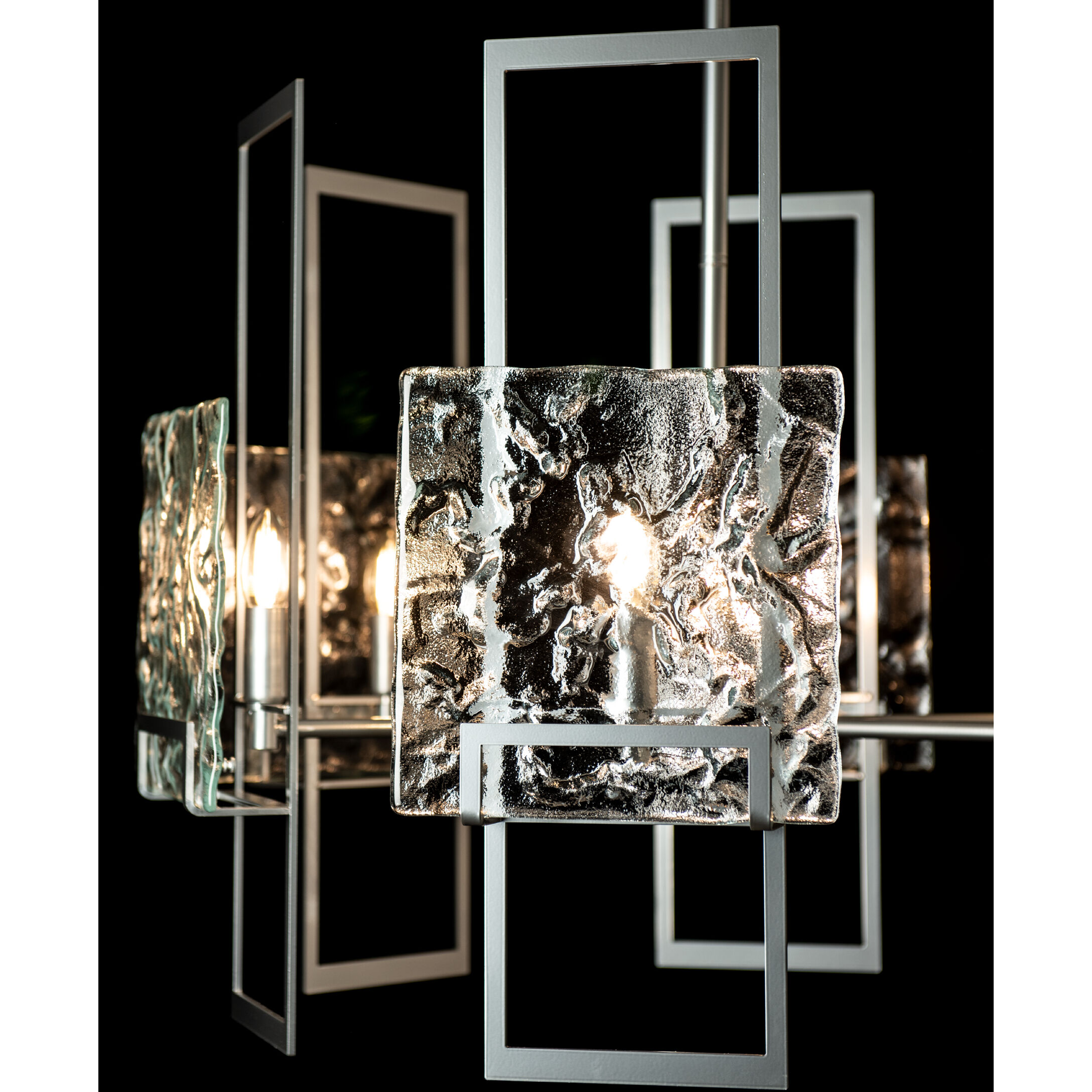 Geo 6 Light 31.3 inch Sterling Pendant Ceiling Light in Clear