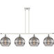 Ballston Rochester 4 Light 48.25 inch White Polished Chrome Stem Hung Island Light Ceiling Light