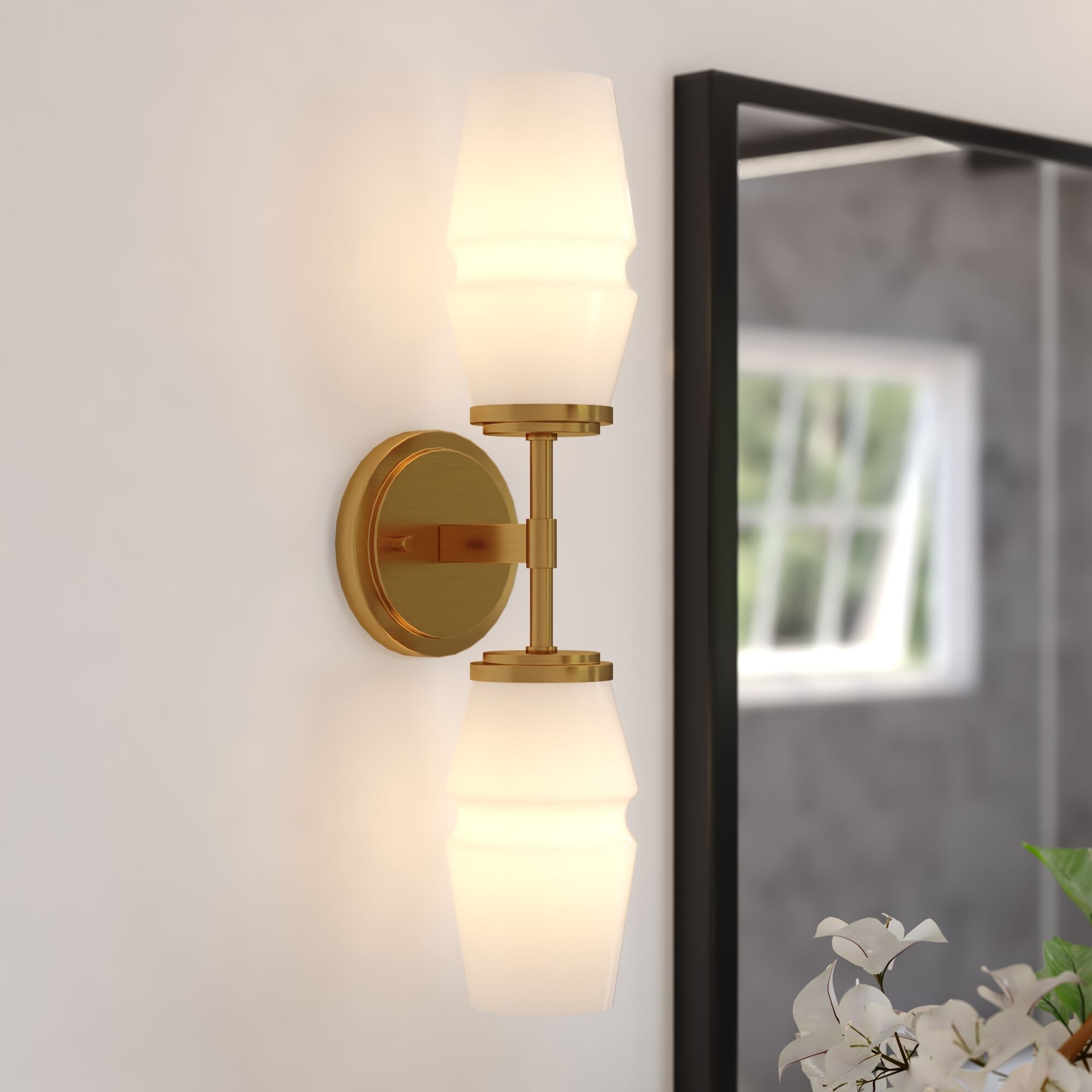 Warren 2 Light 4.75 inch Brushed Brass Wall Light