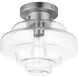 Harbor 1 Light 12 inch Satin Nickel Flush Mount Ceiling Light