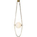 Petra 14.5 inch Vintage Brass and Cloud Glass Pendant Ceiling Light