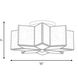 Modern 2 Light 16 inch Natural Brass Semi-Flush Ceiling Light