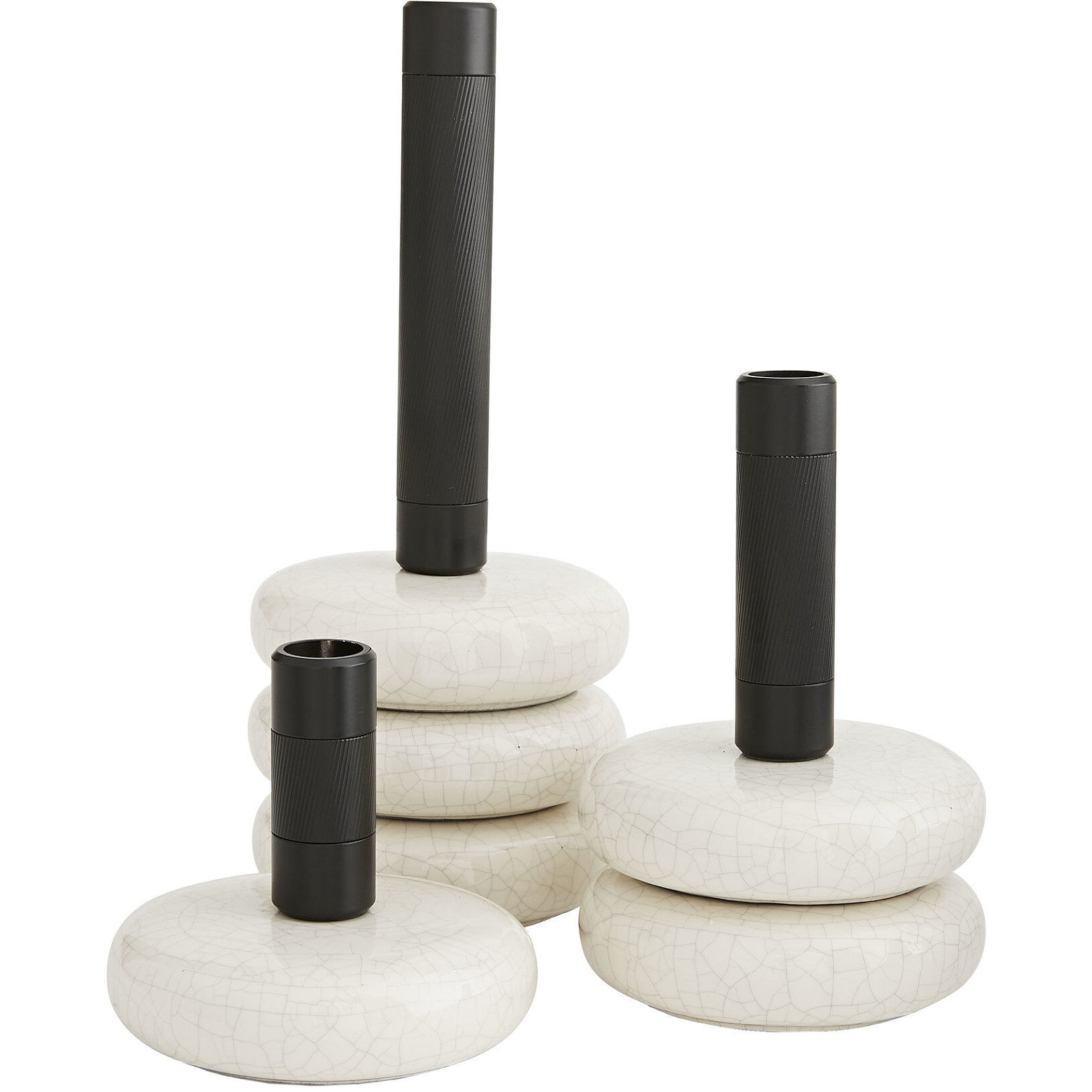 Glaze Candlesticks, Set of 3