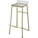 Hyperion 33.25 inch Gold with Clear Bar Stool