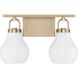 Mansfield 2 Light 16 inch Champagne Gold Vanity Light Wall Light