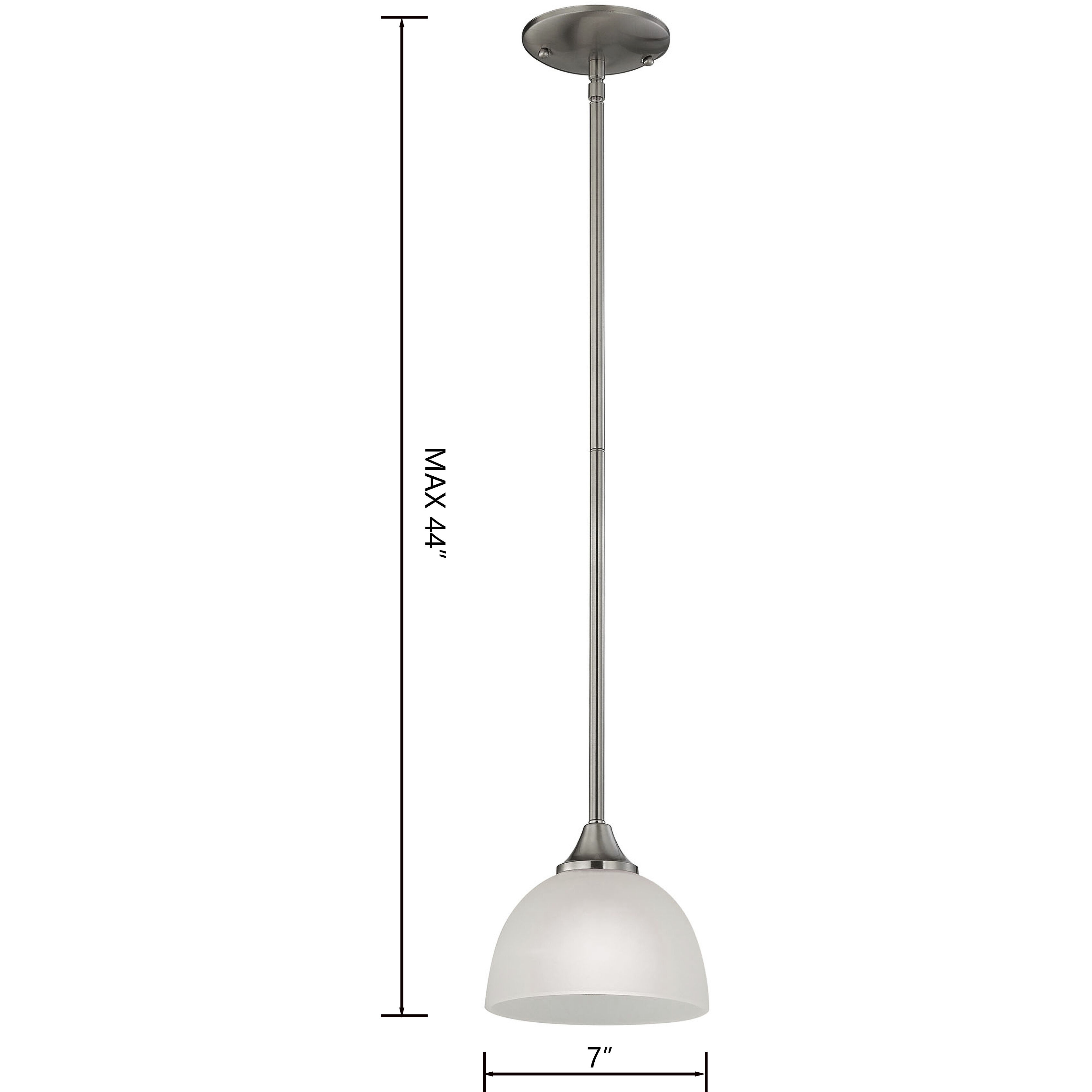 Bristol Lane 1 Light 7 inch Brushed Nickel Mini Pendant Ceiling Light