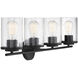 Marshall 4 Light 31 inch Black Bathroom Vanity Light Wall Light, Essentials